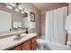 Bathroom features a single sink with a shower-tub combo at 4776 Red Rock Dr, Larkspur, CO 80118