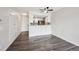 Open-concept living space with a cozy kitchen perfect for food preparation and conversations at 4273 S Salida Way # 1, Aurora, CO 80013