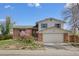 Charming two-story home featuring a brick facade, two-car garage and manicured front yard at 7140 S Reed Ct, Littleton, CO 80128