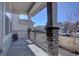 Front porch boasts a beautiful stone and beam column design at 8760 Ginkgo Loop, Parker, CO 80134