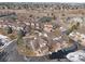 Aerial view highlighting property location in a townhome community at 6817 S Webster St # C, Littleton, CO 80128