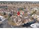 Aerial view highlighting the property's location in a townhome community at 6817 S Webster St # C, Littleton, CO 80128