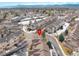 Aerial view of a townhome community, highlighting a specific property at 6817 S Webster St # C, Littleton, CO 80128