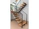 Elegant staircase featuring wood steps with metal railings allowing natural light at 2702 Lowell Blvd, Denver, CO 80211