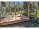 Wooden deck in a backyard surrounded by pine trees at 32252 Steven Way, Conifer, CO 80433