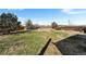 Expansive fenced backyard with grass area, trees, and garden bed ready for personalization at 2331 Ance St, Strasburg, CO 80136
