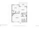 First floor plan showcasing the kitchen, living room, dining room, and balcony at 6847 S Webster St # A, Littleton, CO 80128