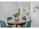 Well-staged dining room showcases a stylish modern aesthetic with adjacent access to kitchen at 1060 S Parker Rd # 36, Denver, CO 80231