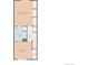 Detailed second floor plan featuring two bedrooms, one bath, and hall at 1060 S Parker Rd # 36, Denver, CO 80231