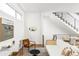 Bright living room with contemporary furniture at 1218 Perry St, Denver, CO 80204