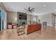 Cozy living room with a modern fireplace, hardwood floors, and ample seating at 4213 Hickory Oaks St, Castle Rock, CO 80104