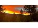 Beautiful orange sunset over lush mountain treescape at dusk at 12191 Tecumseh Trl, Conifer, CO 80433