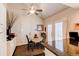 Bright breakfast nook featuring black granite countertops, and access to the outdoors at 7682 S Cove Cir, Centennial, CO 80122