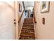 Unique staircase with colorful, decorative tile risers leads to the kitchen at 8463 Wheatgrass Cir, Parker, CO 80134
