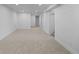 Finished basement with neutral carpet, bright lighting, and freshly painted white walls at 2542 S Winona Ct, Denver, CO 80219