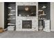 Living room with fireplace and decorative shelving at 19409 W 88Th Dr, Arvada, CO 80007