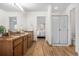Bathroom with double sink vanity, granite countertop, and shower at 8164 S York Ct, Centennial, CO 80122