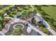 Overhead view of a community park with a pavilion, picnic tables, bike racks, and green space at 6716 E 149Th Ave, Thornton, CO 80602
