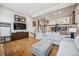 Spacious living room featuring an open floor plan and beautiful hardwood floors at 479 Josephine St, Denver, CO 80206