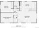 712 sqft floorplan features a bedroom, primary bedroom, bath, hall, kitchen, and living room at 951 Tennyson St, Denver, CO 80204