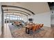 Bright and spacious clubhouse with modern furnishings, a fireplace, and panoramic views at 1700 Bassett St # 1612, Denver, CO 80202