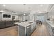 Open-concept kitchen with a center island, modern appliances, and a view of the living area at 5108 N Quatar St, Aurora, CO 80019