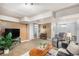 Finished basement living room with a comfortable seating area and recessed lighting at 9731 W Polk Dr, Littleton, CO 80123