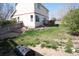 A well-maintained backyard with green grass, rock landscaping, and a partial view of the home's exterior at 5023 Goshawk Ct, Brighton, CO 80601