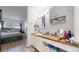 Bright bathroom vanity with wood countertop at 1242 S Crystal Way, Aurora, CO 80012