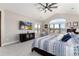 Spacious main bedroom with vaulted ceilings, large windows, and scenic outdoor views at 5409 Sedona Dr, Parker, CO 80134