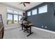 Office with a desk, multiple monitors, natural light, and ceiling fan at 5409 Sedona Dr, Parker, CO 80134