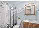 Bathroom with a shower/tub combination and single sink at 1641 Biscay Cir, Aurora, CO 80011