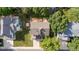 Top-down view of roof and yard featuring a wooden pergola covered deck at 19428 E Crestridge Cir, Centennial, CO 80015