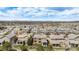 Panoramic aerial view showcasing a neighborhood with well-maintained homes and mountain views at 7004 S Addison Ct, Aurora, CO 80016