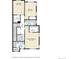 Second floor plan features bedrooms, baths, laundry and walk-in closets with precise dimensions for layout review at 1310 Hoyt St # 6, Lakewood, CO 80215