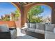 Inviting outdoor balcony with comfortable seating and views of the surrounding neighborhood at 9588 Firenze Way, Highlands Ranch, CO 80126