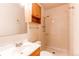 Cozy full bathroom with shower, toilet, and vanity at 9150 Lilly Ct, Thornton, CO 80229