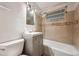 Well-lit bathroom with a shower-tub combination and a modern sink and vanity at 860 Zenobia St, Denver, CO 80204