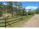 Exterior view of ranch with horse inside fence at 27756 Troublesome Gulch Rd, Evergreen, CO 80439