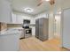Efficient kitchen features stainless steel appliances, bright cabinets and a tiled backsplash at 635 S Alton Way # 6A, Denver, CO 80247