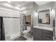 Bathroom featuring a shower, toilet, and single vanity at 23130 E Del Norte Cir, Aurora, CO 80016