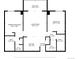 A clear floor plan showing the layout of the primary bedroom, bathroom, kitchen, living room and additional bedroom at 1301 Speer Blvd # 702, Denver, CO 80204