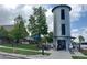 Community bike rental station next to the clubhouse with outdoor seating at 3411 Springbriar Dr, Castle Rock, CO 80109