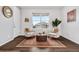 Cozy living room with two armchairs, a coffee table, and a stylish rug at 5087 Lake Port Ave, Firestone, CO 80504