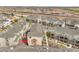 Overhead shot of a townhome complex near a train and a field in a suburban community at 11250 Florence St # 21A, Commerce City, CO 80640