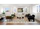 Bright living room with a contemporary design, featuring a comfortable seating arrangement and a stylish rug at 8408 W 52Nd Ave, Arvada, CO 80002