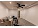 Finished basement living room offers a cozy seating area, with neutral tones, perfect for relaxation at 1149 S Kittredge St, Aurora, CO 80017