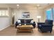Inviting living room with contemporary decor, wood floors, and ample natural light, creating a cozy atmosphere at 10676 Forester Pl, Longmont, CO 80504