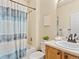 Well-maintained bathroom with tub and shower combination with a modern sink at 11060 River Oaks Ln, Commerce City, CO 80640