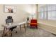 Cozy home office space featuring a large window and modern decor at 11060 River Oaks Ln, Commerce City, CO 80640